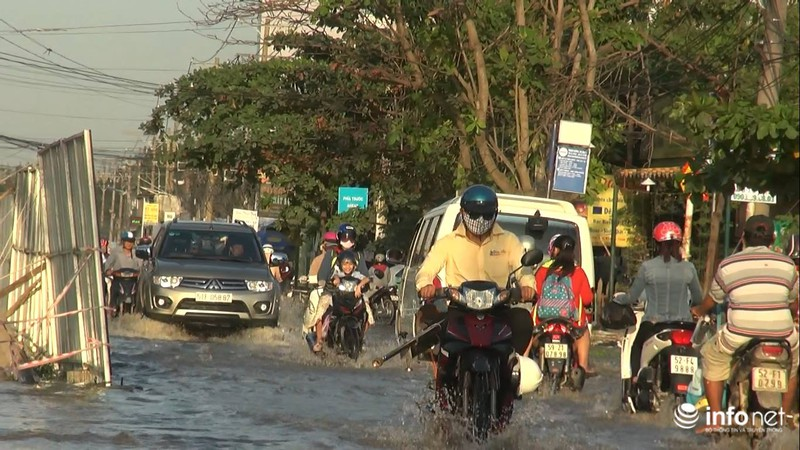 Nhiều khu vực tại TP.HCM ngập do triều cường - ảnh 1