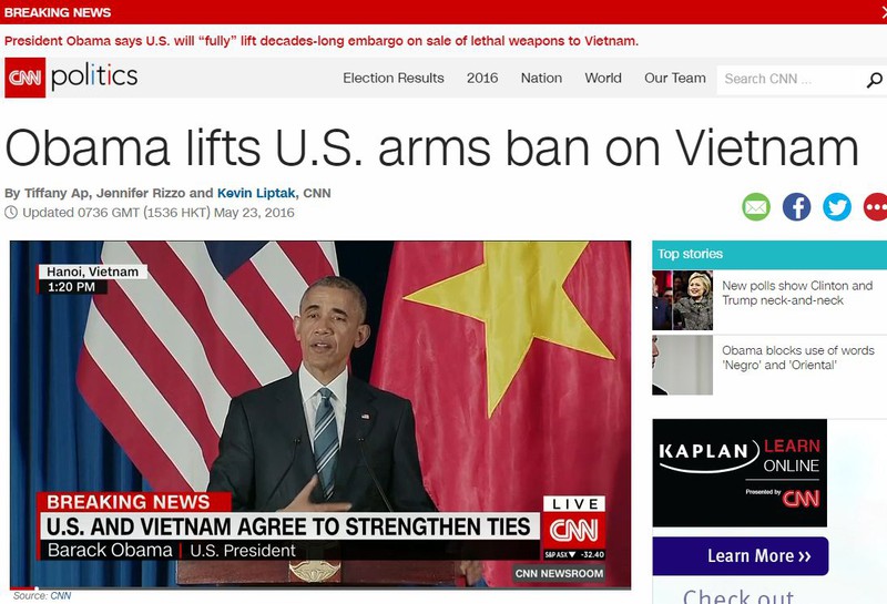 Hình ảnh ông Obama ở Việt Nam trên báo quốc tế - ảnh 1