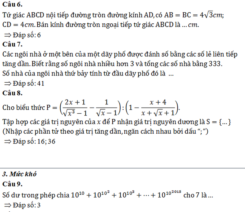 Đề thi Violympic Toán tiếng Việt lớp 9 năm 2015 cấp toàn quốc - ảnh 9