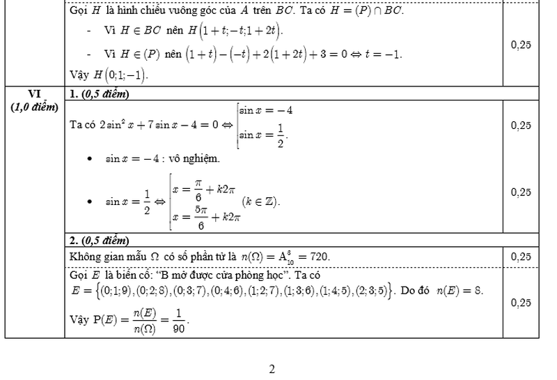 Đáp án môn Toán chính thức kỳ thi THPT quốc gia 2016 - ảnh 4