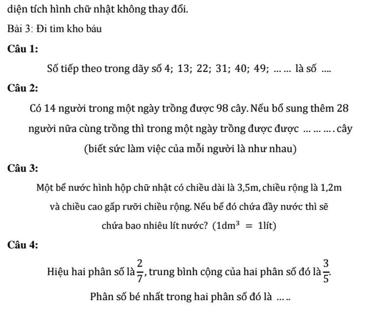 Đề thi ViOlympic cấp quận/huyện khối 5 năm 2016 môn Toán Tiếng Việt - ảnh 7
