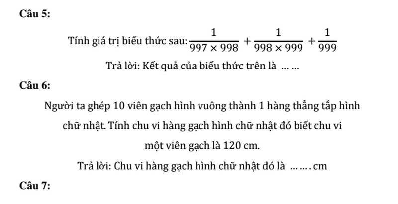 Đề thi ViOlympic cấp quận/huyện khối 5 năm 2016 môn Toán Tiếng Việt - ảnh 8