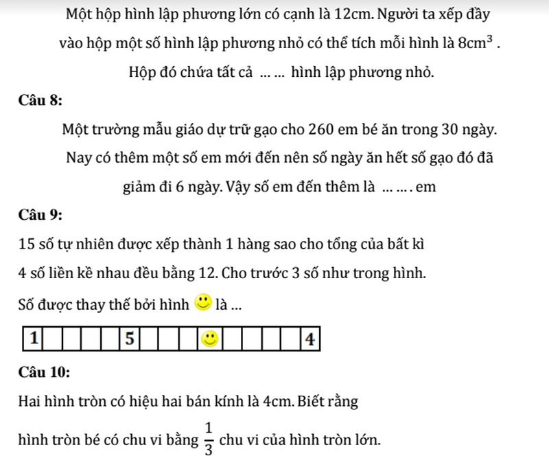 Đề thi ViOlympic cấp quận/huyện khối 5 năm 2016 môn Toán Tiếng Việt - ảnh 9