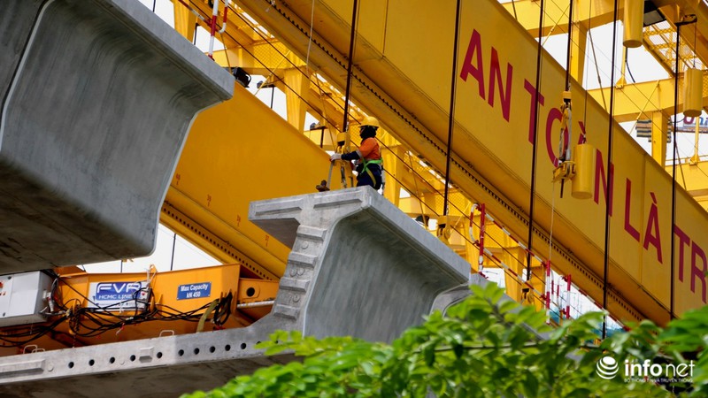 Cận cảnh lắp các đốt dầm 500 tấn cho tuyến metro Bến Thành - Suối Tiên - ảnh 7