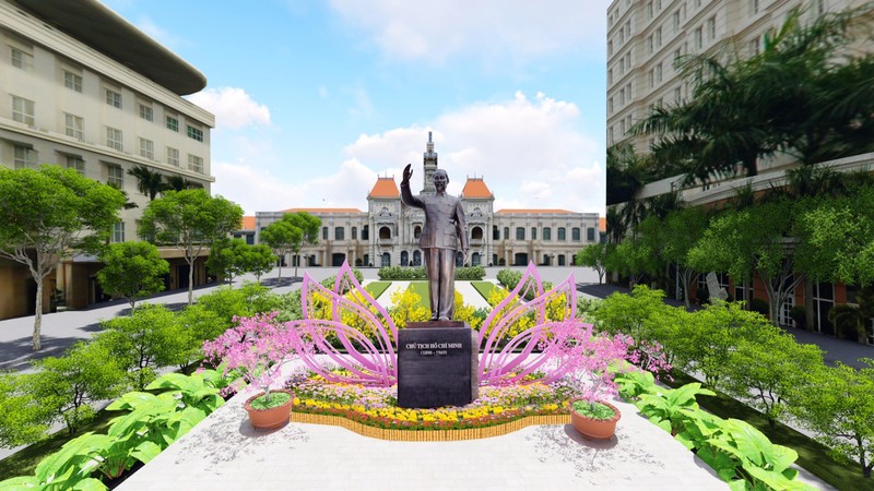 Linh vật gà trống tại Đường hoa Nguyễn Huệ sẽ cao 3,5m - ảnh 1