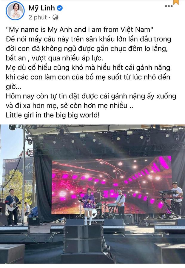 Quá tự hào về Mỹ Anh, Diva Mỹ Linh liên tục đăng status, còn hé lộ khoảnh khắc hậu trường độc quyền đẹp nhất - Ảnh 5. Quá tự hào về Mỹ Anh, Diva Mỹ Linh liên tục đăng status, còn hé lộ khoảnh khắc hậu trường độc quyền đẹp nhất - Ảnh 5.