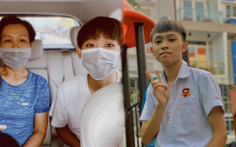 Dân mạng chia sẻ ảnh Hồ Văn Cường được mẹ ruột đưa đi làm thủ tục dự thi tốt nghiệp THPT