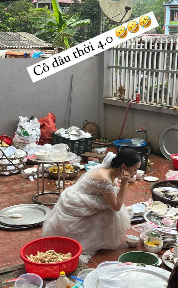 The contrasting moment of Ha Duc Chinh's wife on the wedding day made everyone laugh - Photo 3.