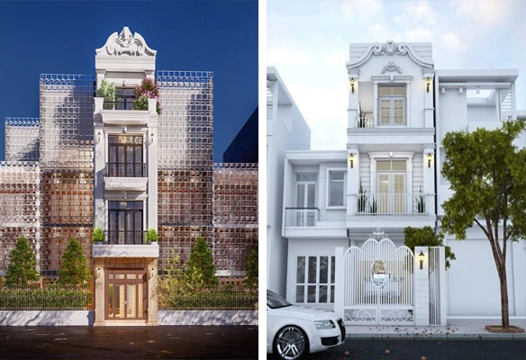 Thiết kế nhà ống tân cổ điển mang lại sự sang trọng và đẳng cấp cho ngôi nhà. Đồ họa: Kim Nhung