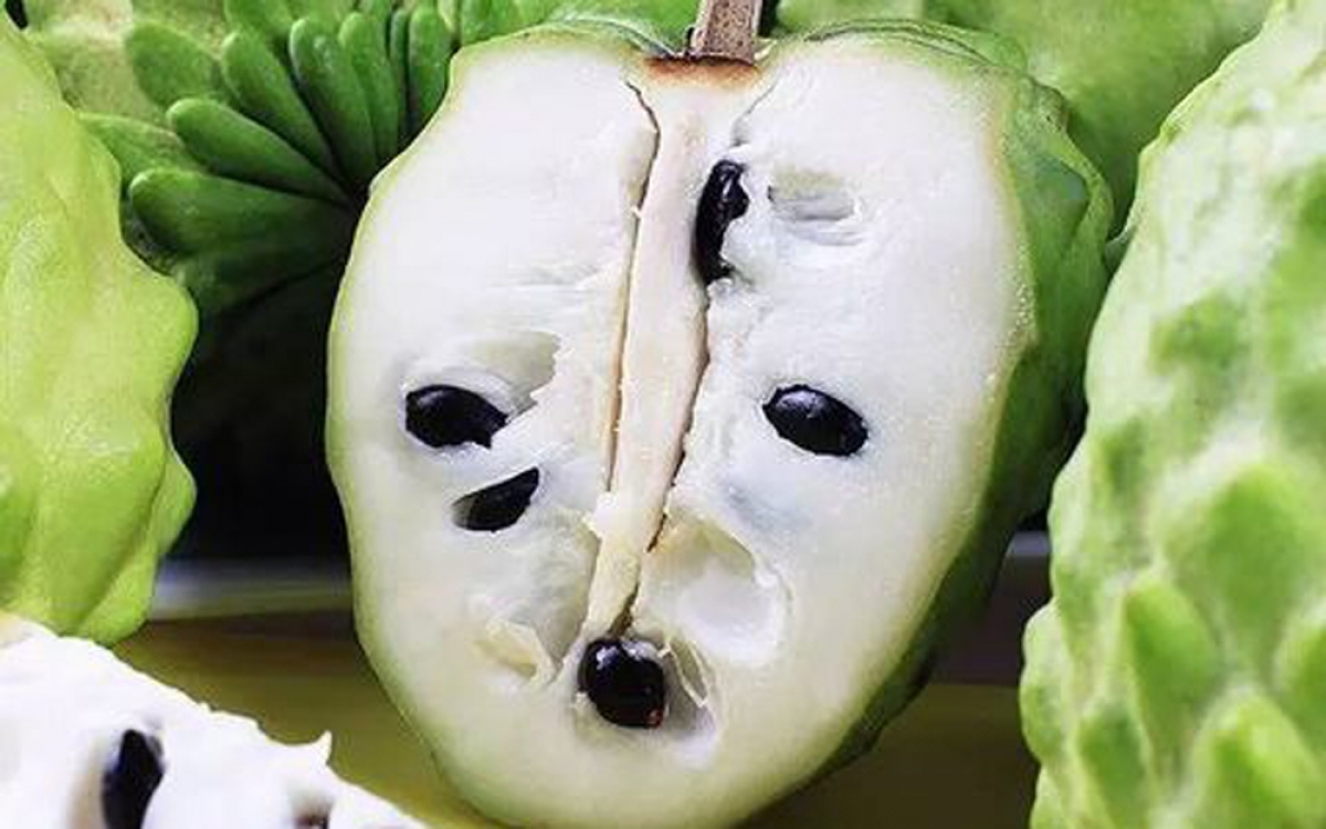 A Taiwanese custard apple is valued at between VND300,000 and VND500,000 per kilogram and can be found on sale at fruit shops nationwide. (Photo: Danviet.vn)