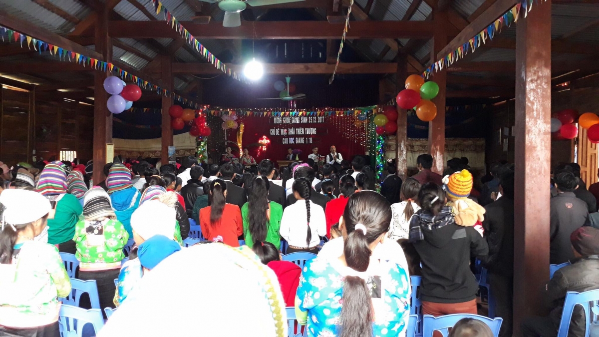 Một buổi sinh hoạt tôn giáo hợp pháp ở huyện Mường Nhé, tỉnh Điện Biên.