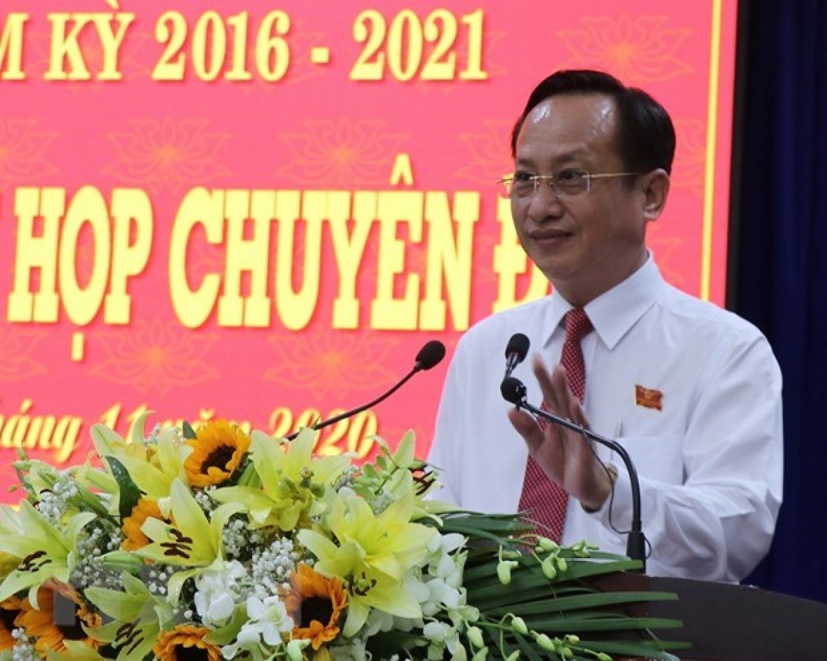 Ông Phạm Văn Thiều, tân Chủ tịch Ủy ban Nhân dân tỉnh Bạc Liêu, nhiệm kỳ 2016-2021. (Ảnh: Huỳnh Sử/TTXVN)