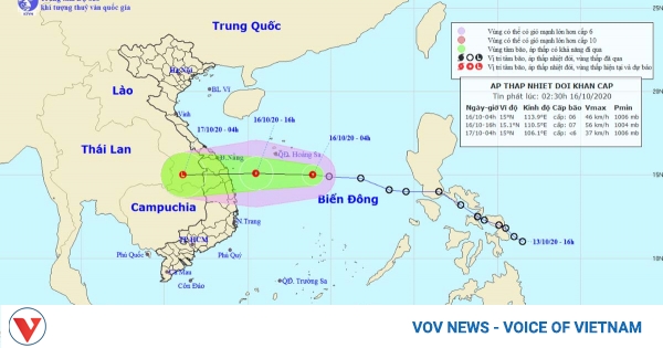 Tropical low depression to hit central Vietnam October 16