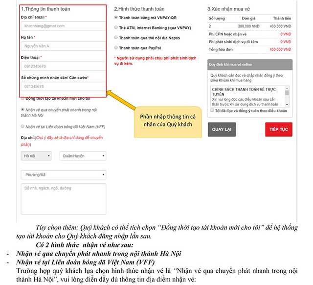 Từ A đến Z cách mua vé online chung kết AFF Cup 2018 Việt Nam vs Malaysia