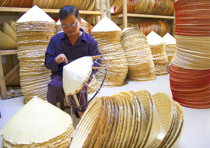 Unique craft of making conical hats in Chuong village