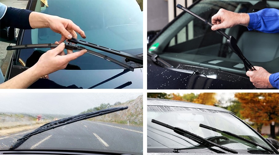 Cần gạt nước ô tô cần thay mới sau một thời gian sử dụng. (Đồ họa: Trang Thiều)