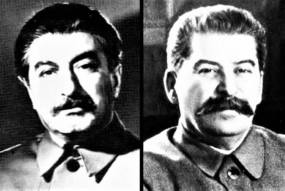 Stalin (phải) và người đóng thế Dadaev; Nguồn: RBTH