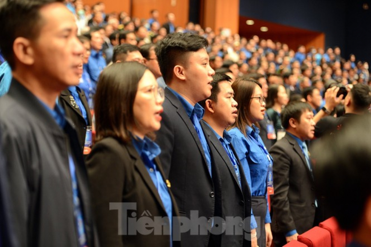 Các đại biểu dự lễ kỷ niệm 90 năm thành lập Đoàn TNCS Hồ Chí Minh - Ảnh: Báo Tiền Phong
