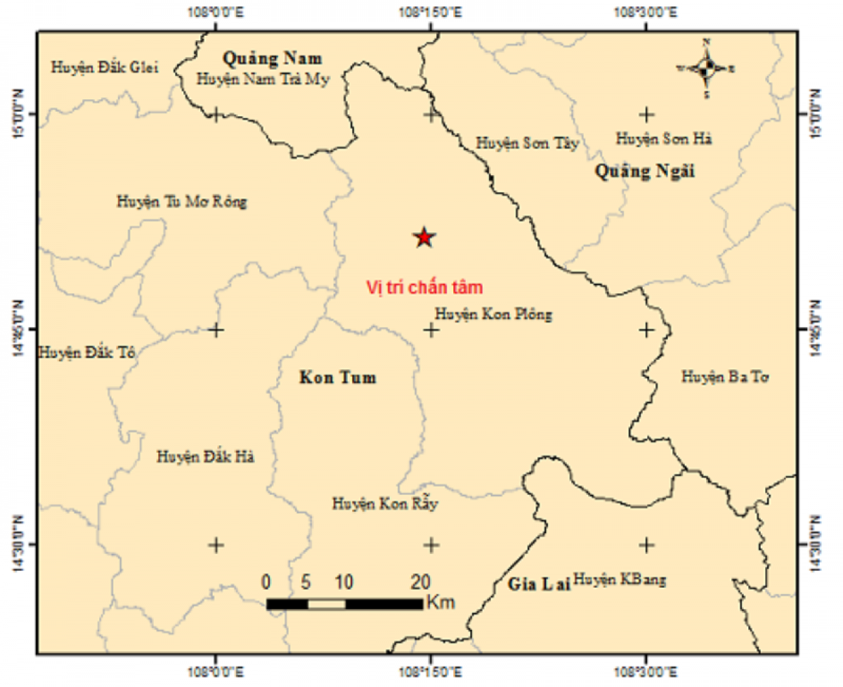 The latest minor earthquake hits Kon Plong district on October 21 evening.
