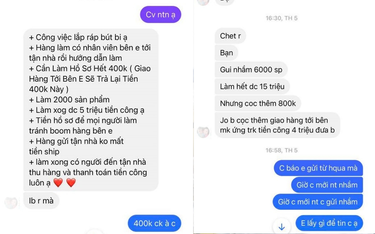 Cẩn thận với những công việc yêu cầu cọc tiền khi không có hóa đơn, chứng từ.