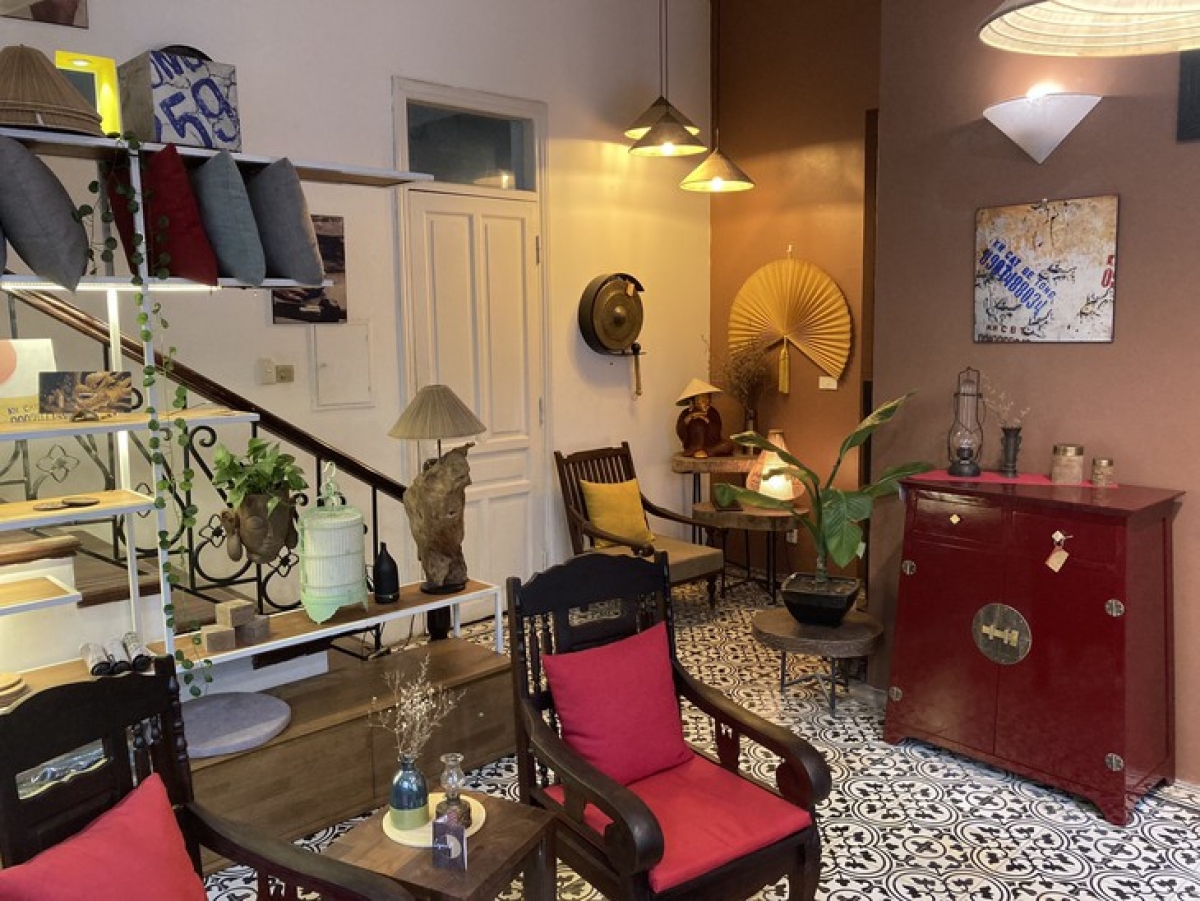 A corner of Marie's showroom on To Ngoc Van street.