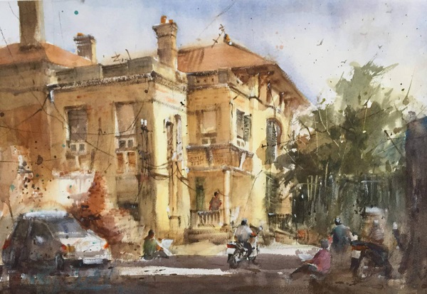 Historical radio station sketched by Hanoi urban artists