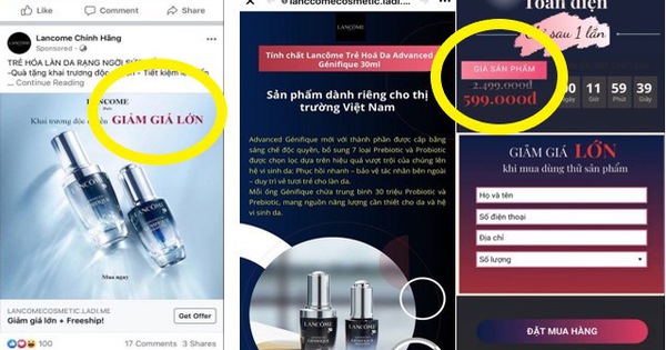 Lancôme Việt Nam cảnh báo hàng loạt fanpage, website lừa đảo