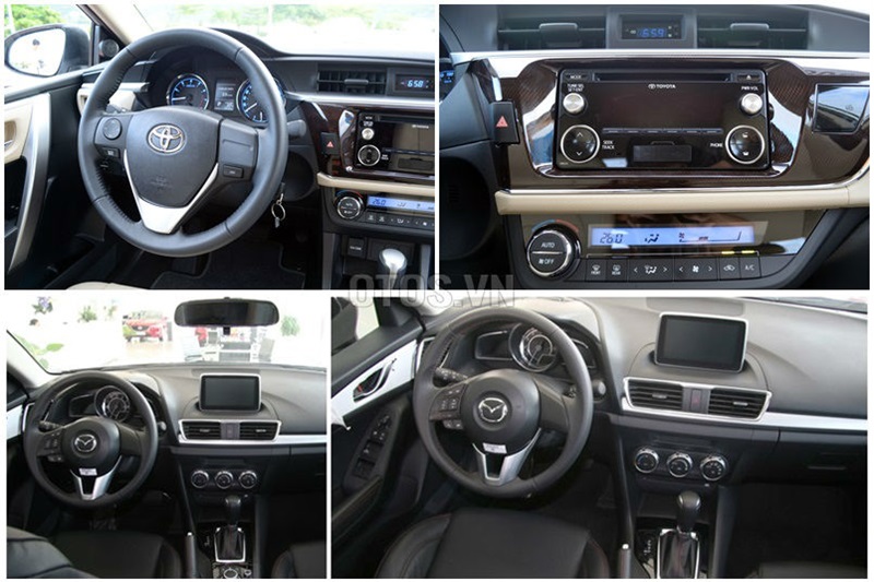 So sánh Toyota Corolla Altis và Mazda3 sedan: