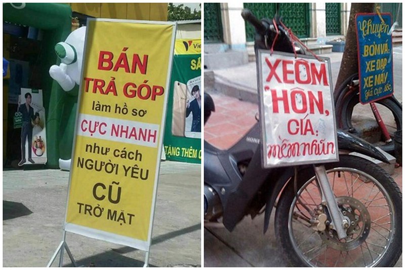 'Cười ôm bụng' với những biển quảng cáo mời gọi 'đi vào lòng người'