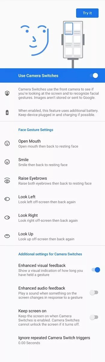 Android 12 beta có tính năng điều khiển điện thoại bằng nét mặt ảnh 2