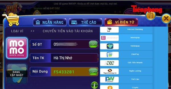 Ví điện tử tiếp tay cờ bạc online nở rộ?