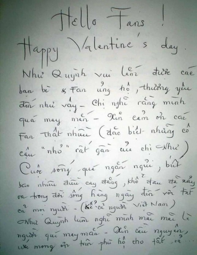 Thư tay của Như Quỳnh gửi fan khi Phi Nhung ra đi ảnh 2