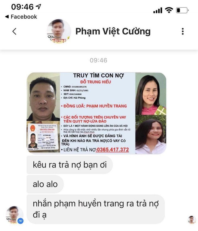 Nữ giám đốc ở Hải Phòng 'sốc' vì bị gán nợ, khủng bố đòi tiền qua mạng - ảnh 1