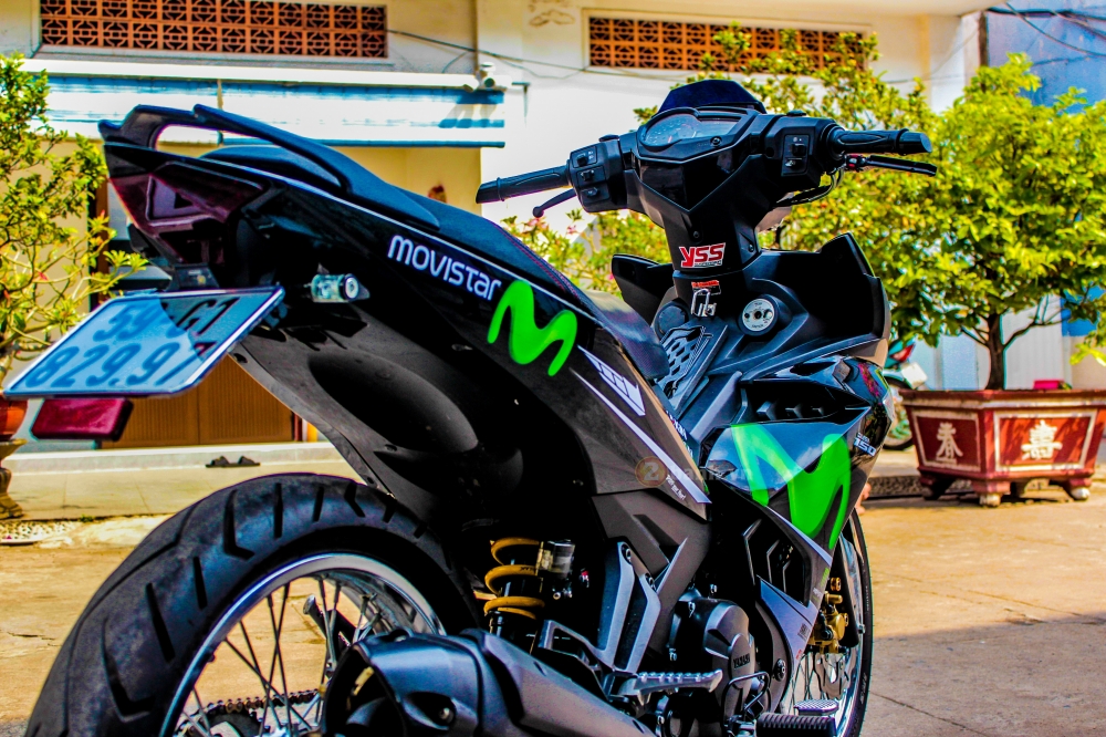 Exciter 150 bánh căm độ phong cách Movistar đen cực ngầu - ảnh 4