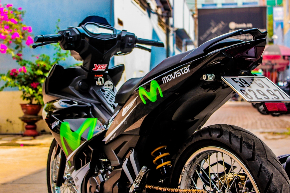 Exciter 150 bánh căm độ phong cách Movistar đen cực ngầu - ảnh 3