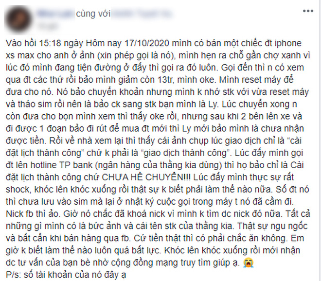 Bán vội iPhone XS Max, cô gái dính chiêu lừa siêu kinh điển - Ảnh 1.