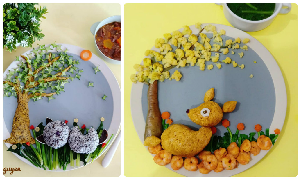 me trang tri bua an hap dan tri