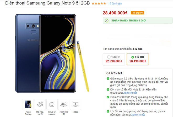 hot: galaxy note 9 giam ky luc 5,5 trieu dong hinh anh 1