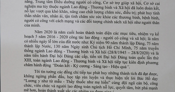 Bộ trưởng Đào Ngọc Dung chúc mừng nhân viên y tế ngành Lao động xã hội