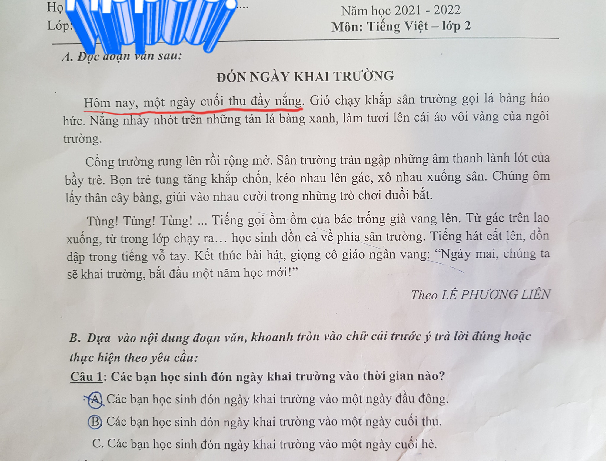 Tranh cãi bất ngờ xung quanh câu hỏi