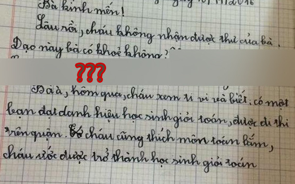 Học sinh tiểu học viết thư hỏi thăm bà, đọc đến câu thứ 3 ai nấy ngã ngửa