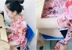 Vô tình thấy cô giáo mặc áo sơ mi quần đùi dạy online, học sinh tiểu học phán một câu khiến cô 'đỏ mặt'