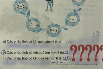 Bài giải Toán của học sinh lớp 1 khiến cô giáo cười muốn ngã quỵ: Ủa, tôi đang ở hành tinh nào?