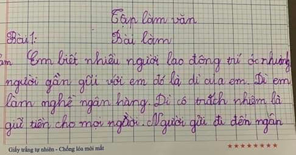 Học sinh viết văn tả 'dì làm ngân hàng', đọc đến đoạn cuối mà dì sợ xanh mặt: Thế này thì dì VỠ NỢ rồi cháu ơi!