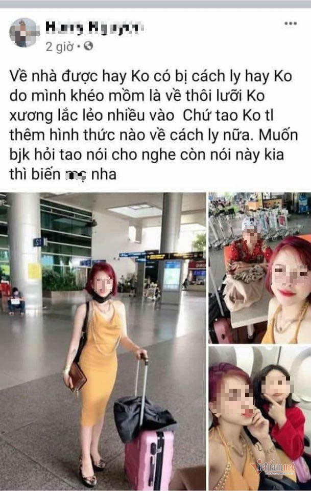 Cô gái Việt về từ vùng dịch Hàn Quốc livestream ở sân bay đã bị cách ly