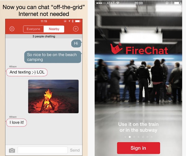 Không thể nhắn tin vì có quá nhiều người đang chia sẻ mạng Wi-Fi, hoặc vì bạn đang ở trong khu vực mất sóng? Đừng lo, tính năng FireChat của iOS 7 sẽ giúp bạn gửi tin nhắn không cần kết nối di động, không cần Internet.