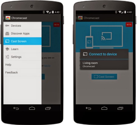 chromecast nhân đôi màn hình Android