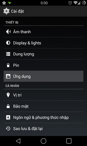 tắt thông báo Android 