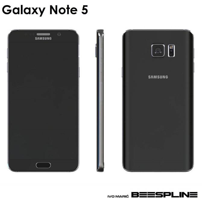 Càng tiến gần thời điểm sự kiện Unpacked của Samsung diễn ra tại New York ngày 13 tháng 8 này, các thông tin bị hé lộ càng không có dấu hiệu ngừng lại. Lần rò rỉ mới đây nhất đã tiết lộ loạt ảnh dựng 3D cho thấy một cái nhìn chi tiết về chiếc phablet Galaxy Note 5 sắp ra mắt. Những bức ảnh cực kì rõ nét được đăng tải bởi nhà thiết kế Ivo Maric. Ông cho biết loạt ảnh 3D này được xây dựng dựa trên các tin đồn trước đó về Galaxy Note 5 cũng như chiếc Galaxy S6. Những bức hình này cho thấy một thiết bị cầm tay mô phỏng phiên bản cỡ lớn của chiếc smartphone Samsung đầu bảng hiện nay. Galaxy Note 5 được trang bị khung kim loại với chi tiết thủy tinh ở mặt sau. Bút cảm ứng S Pen sẽ vẫn được đặt ở viền đáy tuy nhiên sẽ không có bộ phận đẩy bút tự động như tin đồn trước đó. Theo nhiều nguồn tin được đưa ra, Galaxy Note 5 rất có khả năng sẽ được trang bị màn hình 5.7 inch với độ phân giải QHD, vi xử lý Exynos 7422, RAM 4GB, camera sau 16MP, camera trước 5MP và pin 4100mAh. Galaxy Note 5 cũng được dự đoán là sẽ khắc phục được nhược điểm lớn nhất của Galaxy S6 bằng cách bổ sung khe cắm thẻ nhớ micro SD.