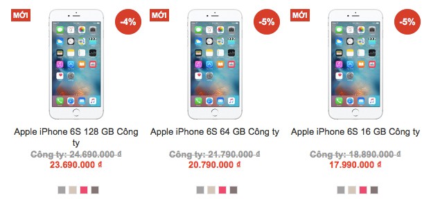 Nhiều nơi phá giá iPhone 6s chính hãng